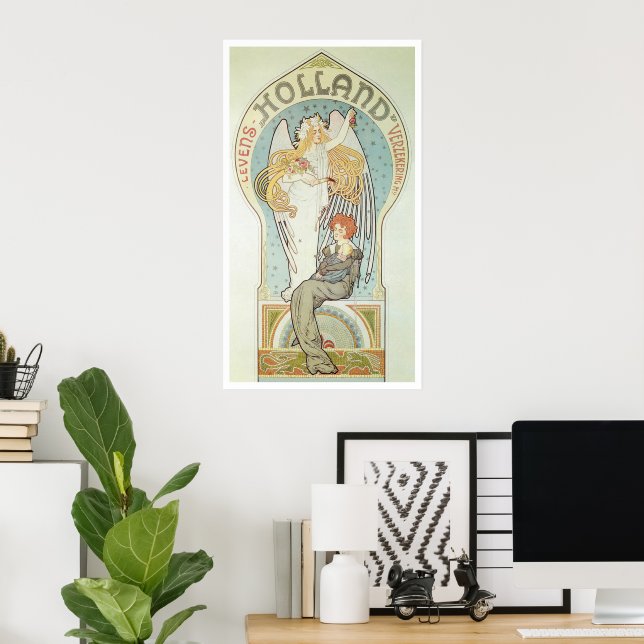Vintage Art Nouveau, Holland Levensverzekering Poster (Home Office)