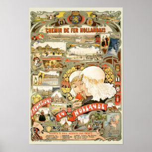 Vintage Art Nouveau Holland Travel Tourism Poster