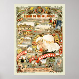 Vintage Art Nouveau Holland Travel Tourism Poster