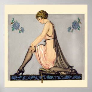 Vintage Art Nouveau Hosiery Ad by Coles Phillips Poster