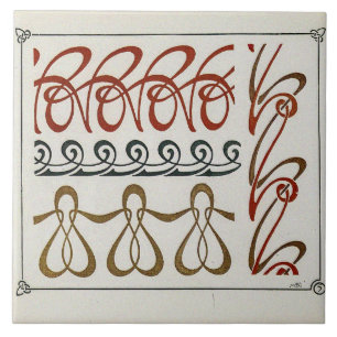 Vintage Art Nouveau Illustration by Mucha Tile