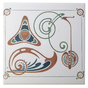 Vintage Art Nouveau Illustration by Mucha Tile