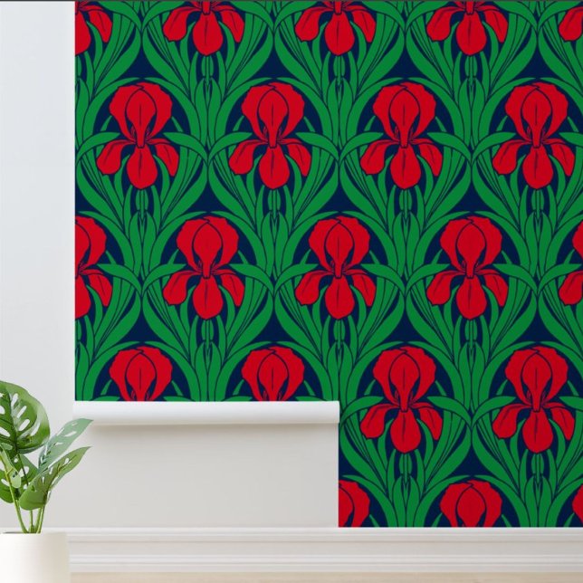 Vintage Art Nouveau Iris Pattern Wallpaper (Creator Uploaded)