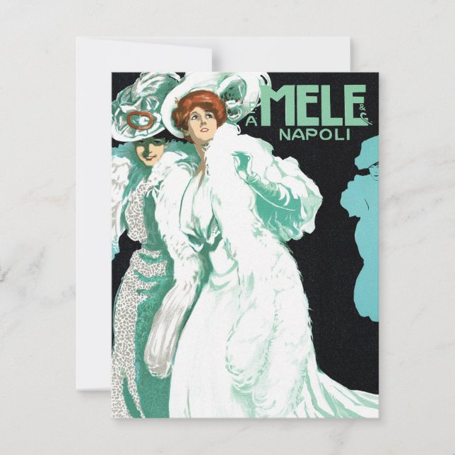 Vintage Art Nouveau, Italian Fashion, Fancy Women (Front)