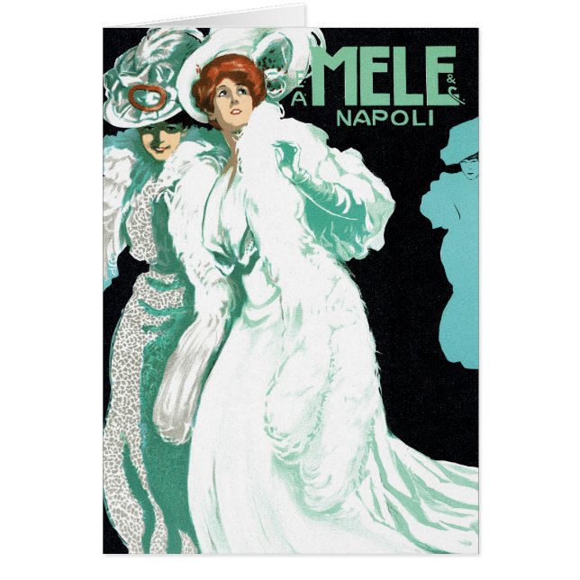 Vintage Art Nouveau, Italian Fashion, Fancy Women (Front)