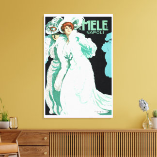 Vintage Art Nouveau, Italian Fashion, Fancy Women Canvas Print