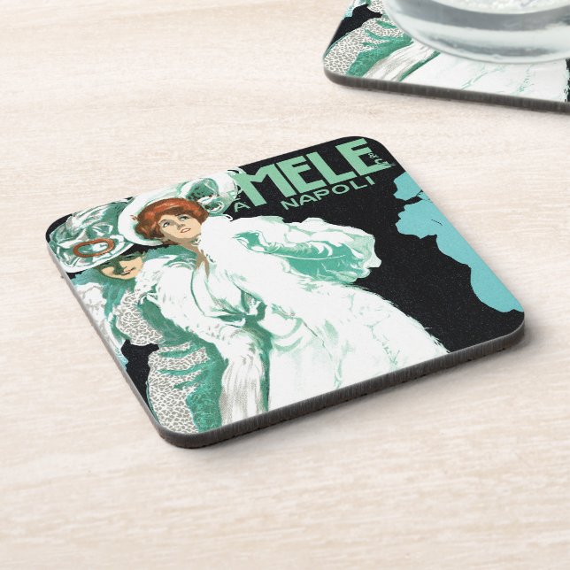 Vintage Art Nouveau, Italian Fashion, Fancy Women Coaster (Left Side)