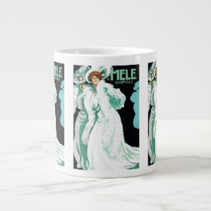 Vintage Art Nouveau, Italian Fashion, Fancy Women Large Coffee Mug