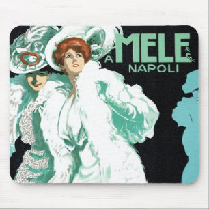Vintage Art Nouveau, Italian Fashion, Fancy Women Mouse Mat