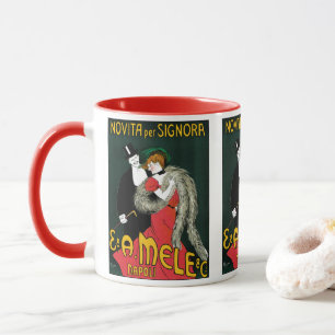 Vintage Art Nouveau, Italian Fashion Love Romance Mug