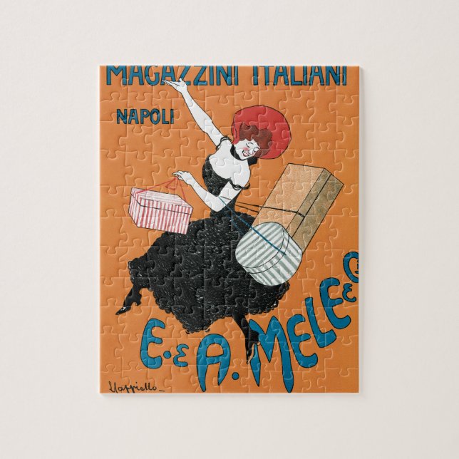 Vintage Art Nouveau, Italian Women Fashion Jigsaw Puzzle (Vertical)