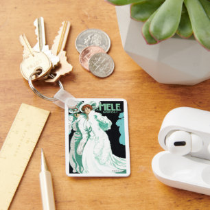 Vintage Art Nouveau, Italy Fashion and Fancy Women Key Ring