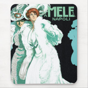 Vintage Art Nouveau, Italy Fashion and Fancy Women Mouse Mat