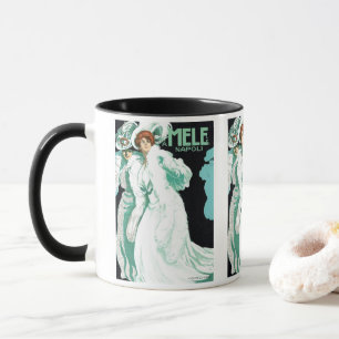 Vintage Art Nouveau, Italy Fashion and Fancy Women Mug
