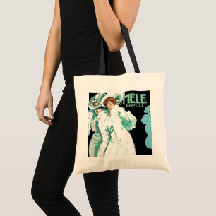 Vintage Art Nouveau, Italy Fashion and Fancy Women Tote Bag
