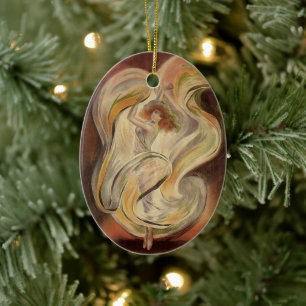 Vintage Art Nouveau, La Loie Fuller Modern Dancer Ceramic Tree Decoration