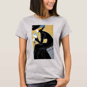 Vintage Art Nouveau, Lady Drinking Marco Polo Tea