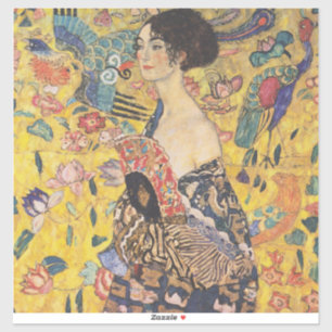 Vintage Art Nouveau Lady with Fan Painting