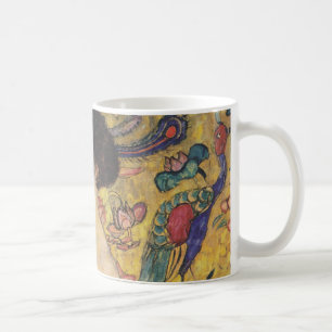 Vintage Art Nouveau Lady with Fan Painting Coffee Mug