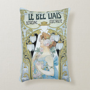Vintage Art Nouveau Le Bec Liais, Privat Livemont Decorative Cushion