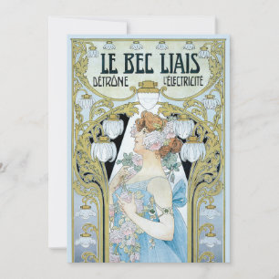 Vintage Art Nouveau Le Bec Liais, Privat Livemont Invitation