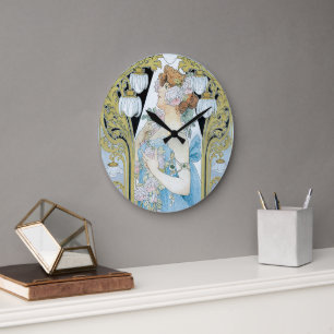 Vintage Art Nouveau Le Bec Liais, Privat Livemont Large Clock