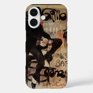 Vintage Art Nouveau Le Grillon, Man Drinking Beer iPhone 16 Case