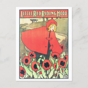 Vintage Art Nouveau Little Red Riding Hood Postcard