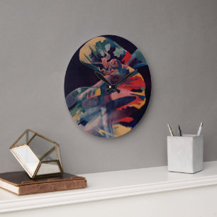 Vintage Art Nouveau, Loie Fuller at Folies Bergere Large Clock