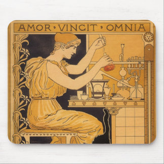 Vintage Art Nouveau, Love Conquers All Scientist Mouse Mat