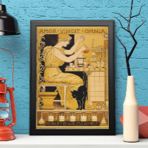 Vintage Art Nouveau, Love Conquers All Scientist