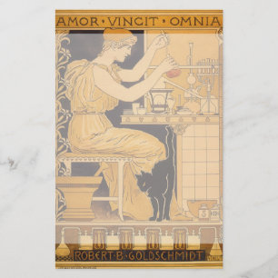 Vintage Art Nouveau, Love Conquers All Scientist Stationery