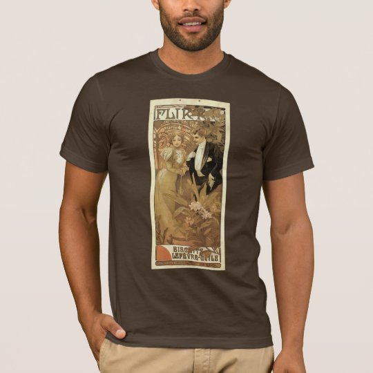 Vintage Art Nouveau Love Romance, Flirt by Mucha T-Shirt