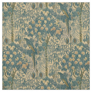 Vintage Art Nouveau Macaw Pattern by Walter Crane Fabric