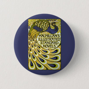 Vintage Art Nouveau, Macmillan's Peacock Feather 6 Cm Round Badge