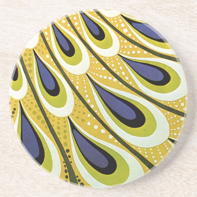 Vintage Art Nouveau, Macmillan's Peacock Feather Coaster (Front)