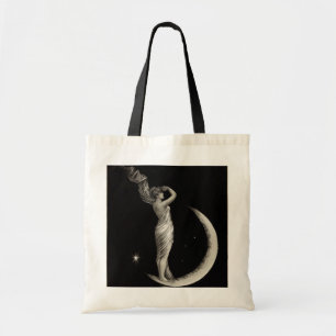 Vintage Art Nouveau Moon Girl Tote Bag