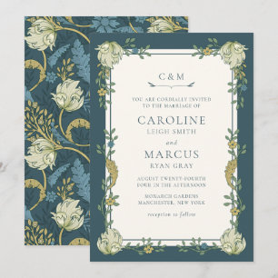 Vintage Art Nouveau Morris Garden Floral Wedding Invitation