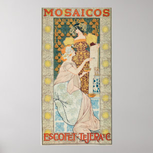 Vintage Art Nouveau Mosaicos Escofet-Tejera y CA Poster