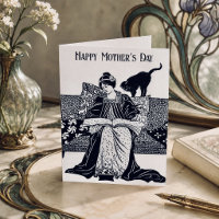 Vintage Art Nouveau Mother’s Day booklover