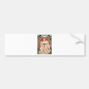Vintage Art Nouveau Mucha Print Bumper Sticker