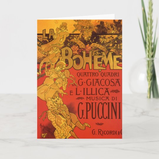 Vintage Art Nouveau Music La Boheme Opera 1896 Card Zazzle Co Uk