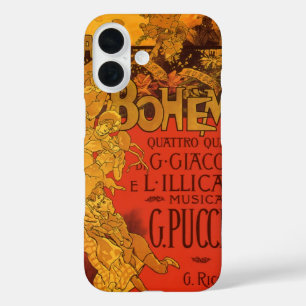 Vintage Art Nouveau Music, La Boheme Opera, 1896 iPhone 16 Case