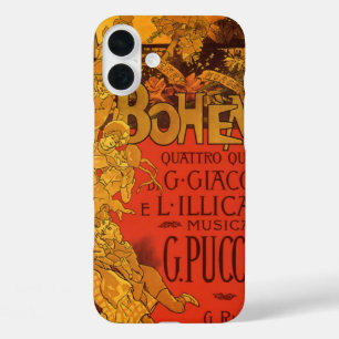 Vintage Art Nouveau Music, La Boheme Opera, 1896 iPhone 16 Plus Case