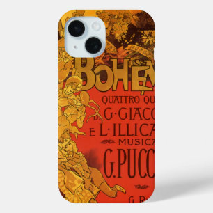 Vintage Art Nouveau Music, La Boheme Opera, 1896 iPhone 15 Case