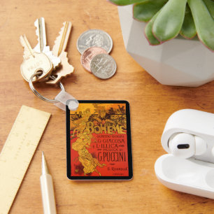 Vintage Art Nouveau Music, La Boheme Opera, 1896 Key Ring