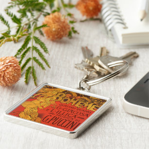 Vintage Art Nouveau Music, La Boheme Opera, 1896 Key Ring