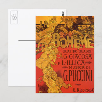 Vintage Art Nouveau Music, La Boheme Opera, 1896 Postcard