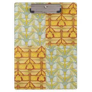 Vintage Art Nouveau Nature Grid Pattern Art Clipboard