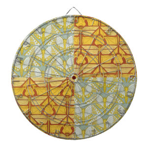 Vintage Art Nouveau Nature Grid Pattern Art Dartboard